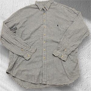 Ralph Lauren Black and White Micro-Check Button-Down Shirt